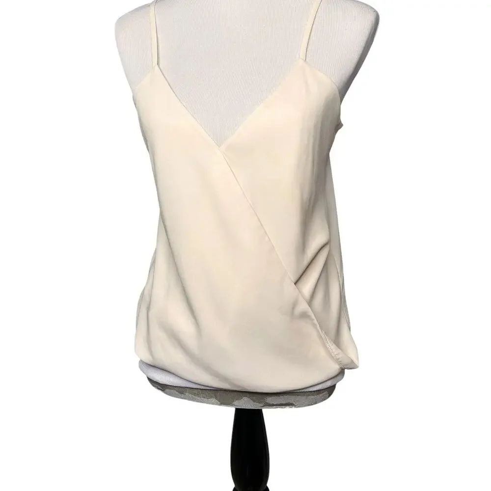 Veronica M. Top Women XS Strappy Camisole Cream Relaxed Minimalist Fluid Draped